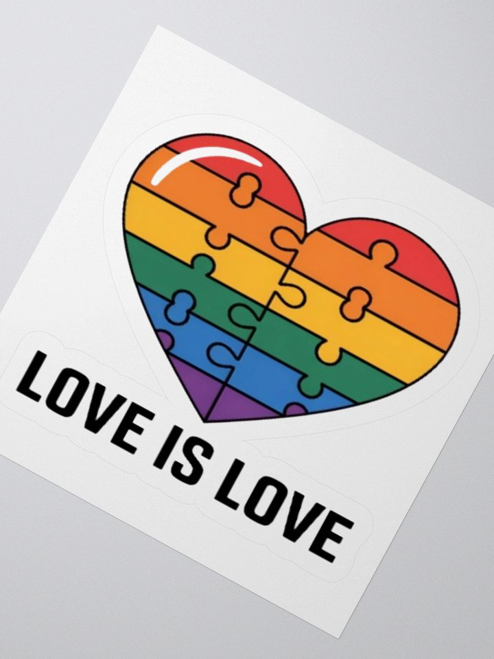 Love Is Love Puzzle Heart Sticker - Celebrate Unity and Diversity product image (4)