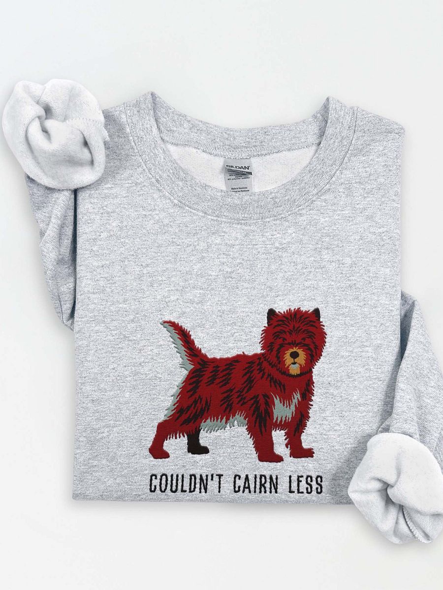Couldn't Cairn Less Sweatshirt (Embroidered) of a Cairn Terrier(Chocolate Brindle) product image (1)