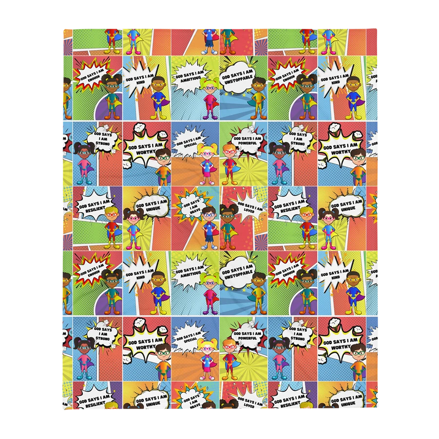 God Says I Am.. Affirmations-Retro Christian Comic Throw Blanket product image (2)