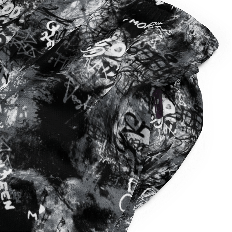 Black and White Graffiti | Recycled Unisex Mesh Shorts product image (9)