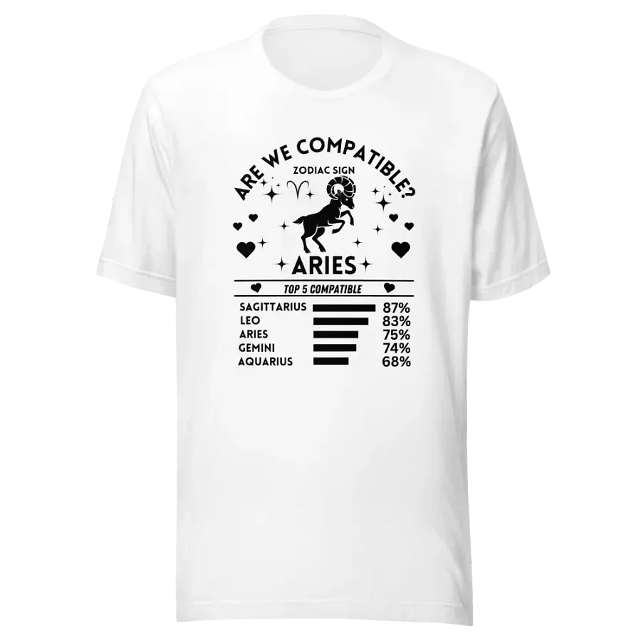Aries Zodiac Sign Romantic Compatibility T-Shirt - Bella Canvas 3001 Unisex Staple T-Shirt - Light Colors product image (3)