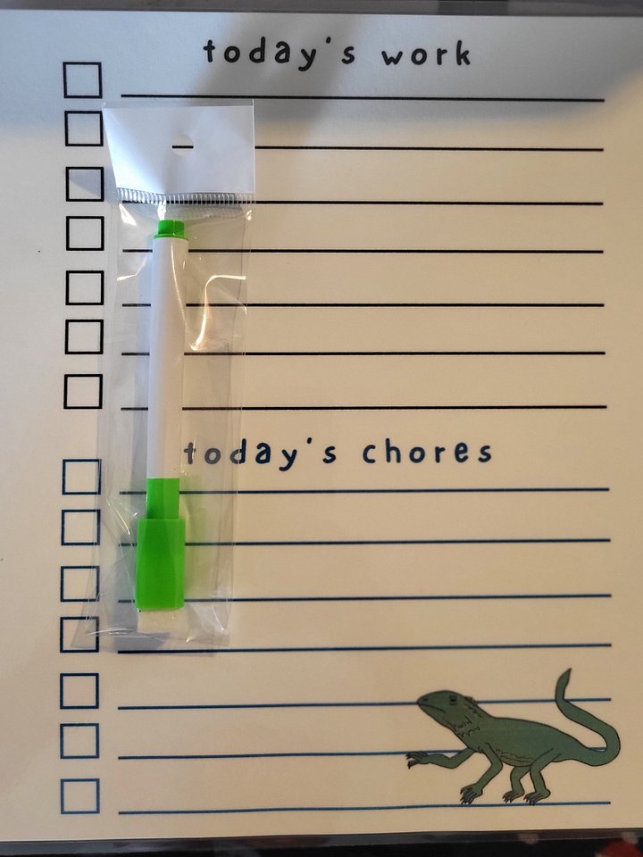 Cute Cartoon Lizard Laminated To Do List with Dry Erase Marker product image (1)