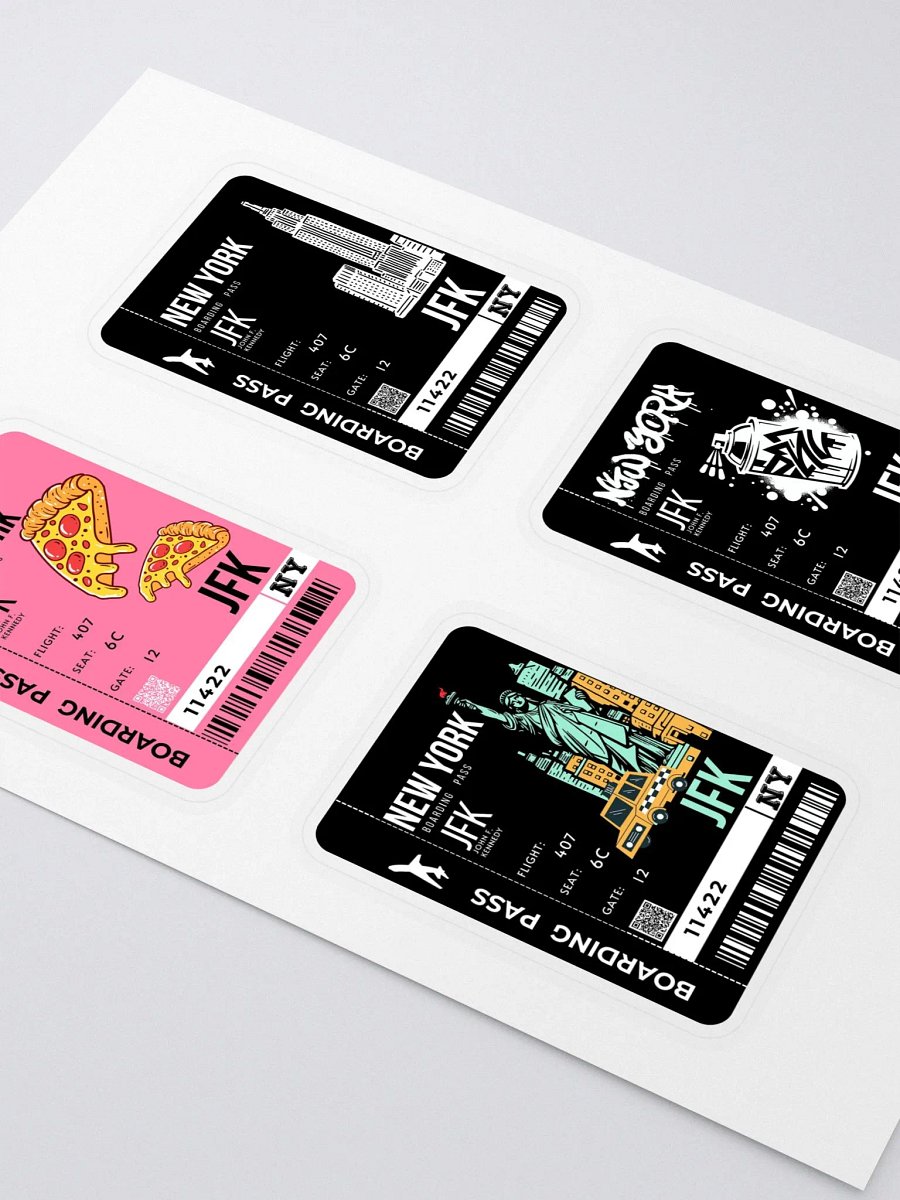 New York Boarding Pass Stickers product image (3)