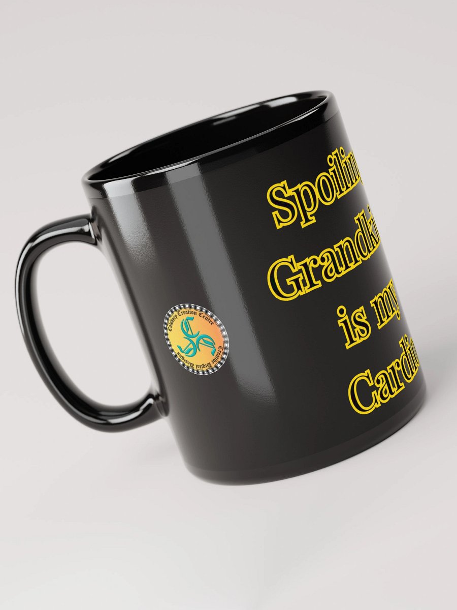 Spoiling Grandkids is my Cardio (Female) Glossy Black Mug product image (3)