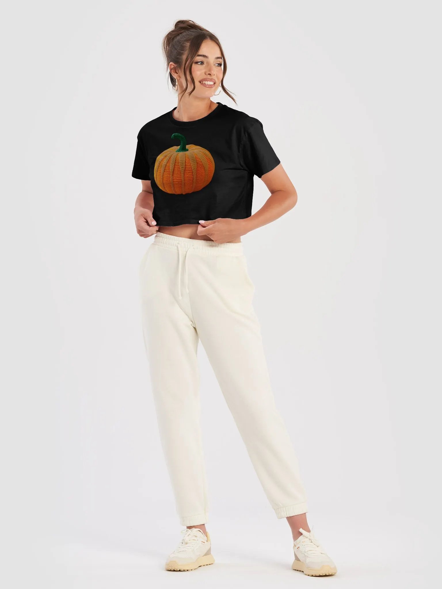 CozyAvocado Women's Premium Pumpkin Crop Top #4 product image (5)