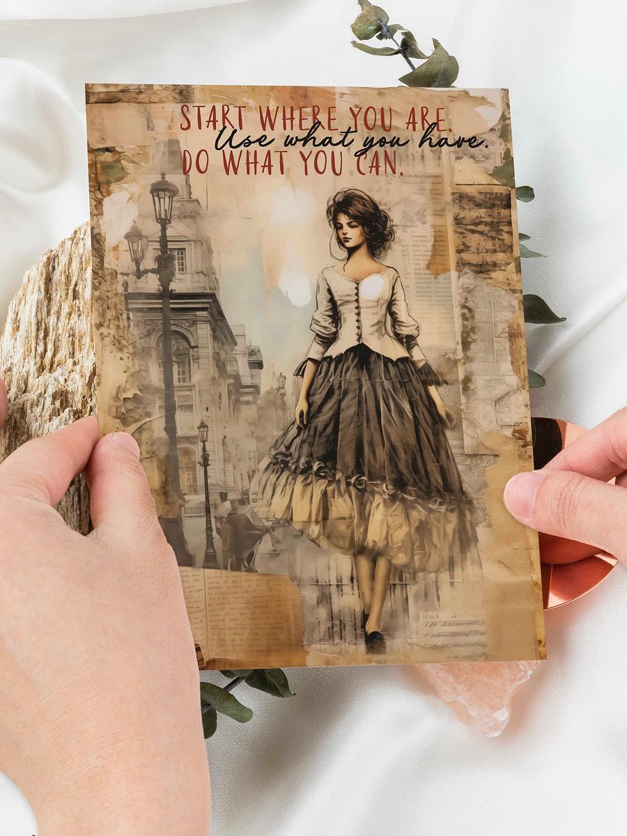 Inspirational Parisian Art Greeting Card 'Start Where You Are' product image (2)