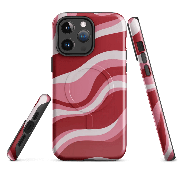 Wavy Lines (Red and Pink) MagSafe® Tough Case for iPhone® product image (4)