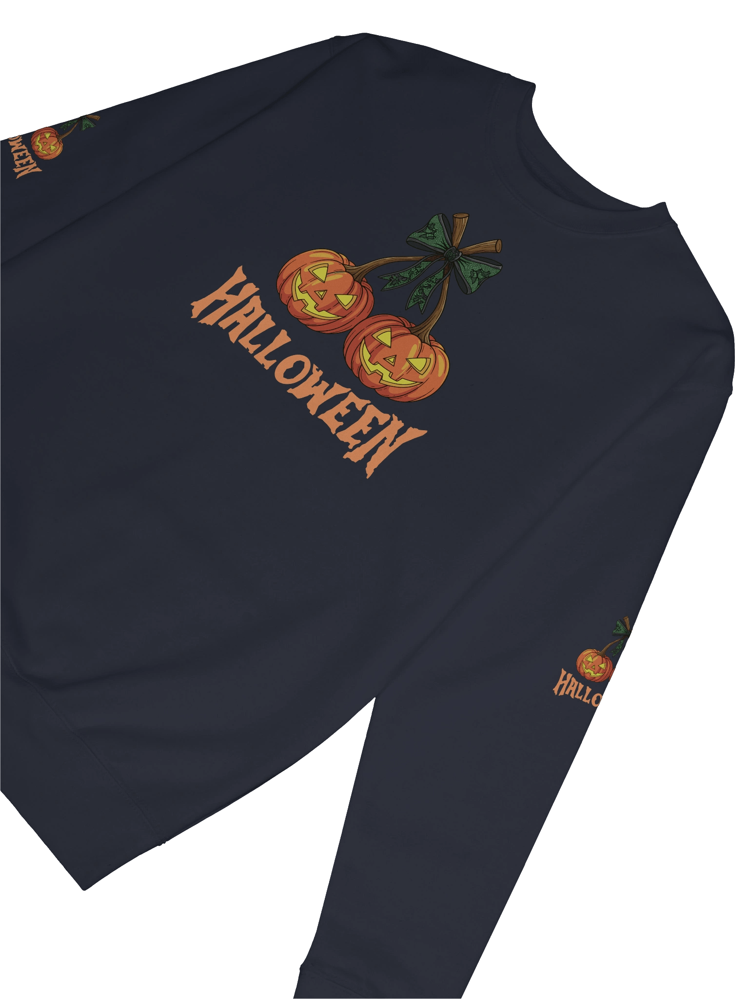 Halloween Pumpkin Sweatshirt – Spooky Twin Jack-O’-Lantern Graphic Design" product image (47)