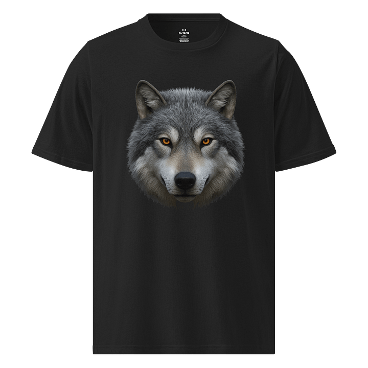 beautiful black polo shirt with a wolf product image (1)