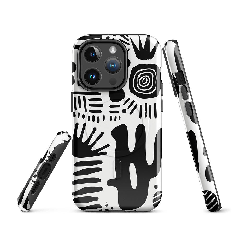 Abstract Monochrome MagSafe® iPhone Tough Case product image (3)
