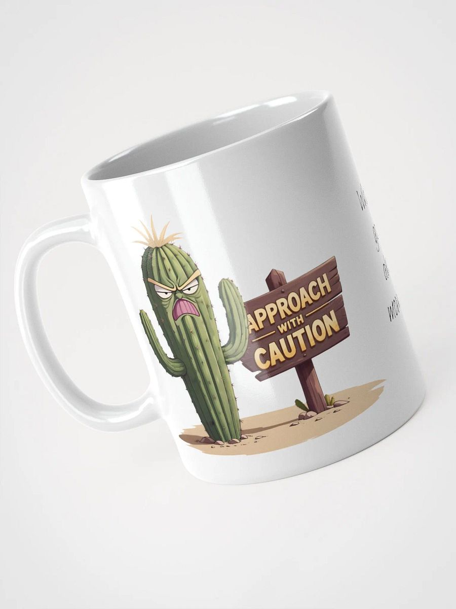 Grumpy Cactus Before Morning Coffee White Glossy Ceramic Mug product image (3)