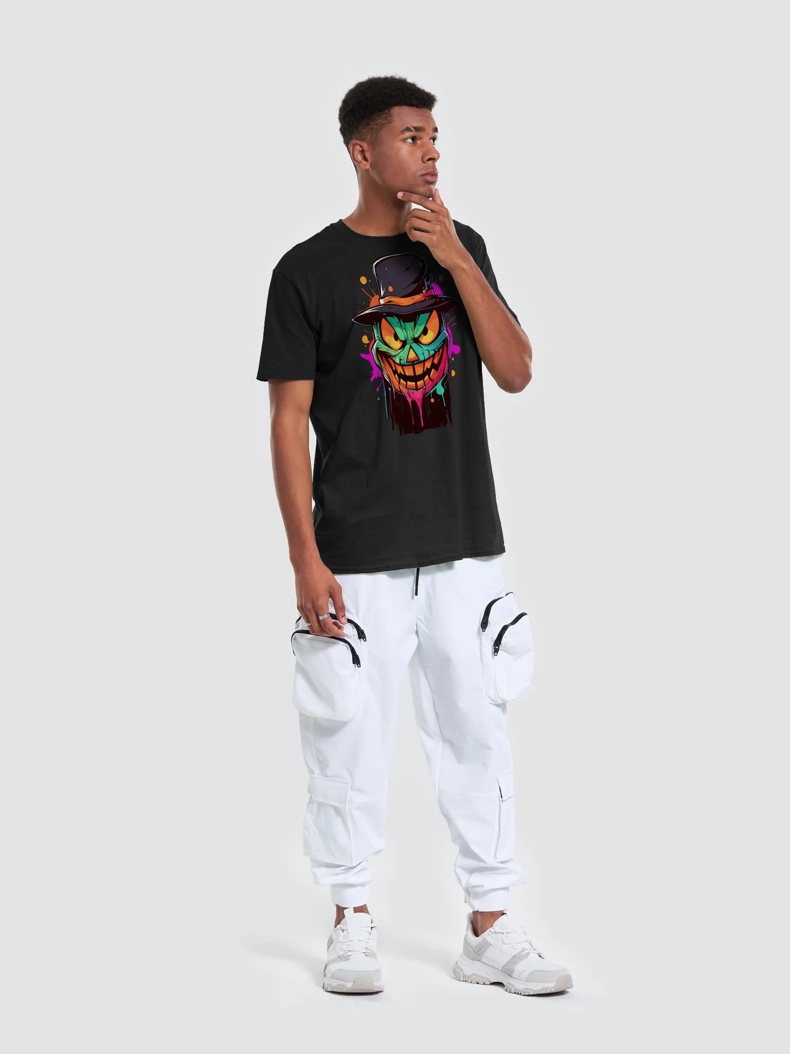 Sinister Jack-o'-Lantern Street Art T-Shirt product image (23)