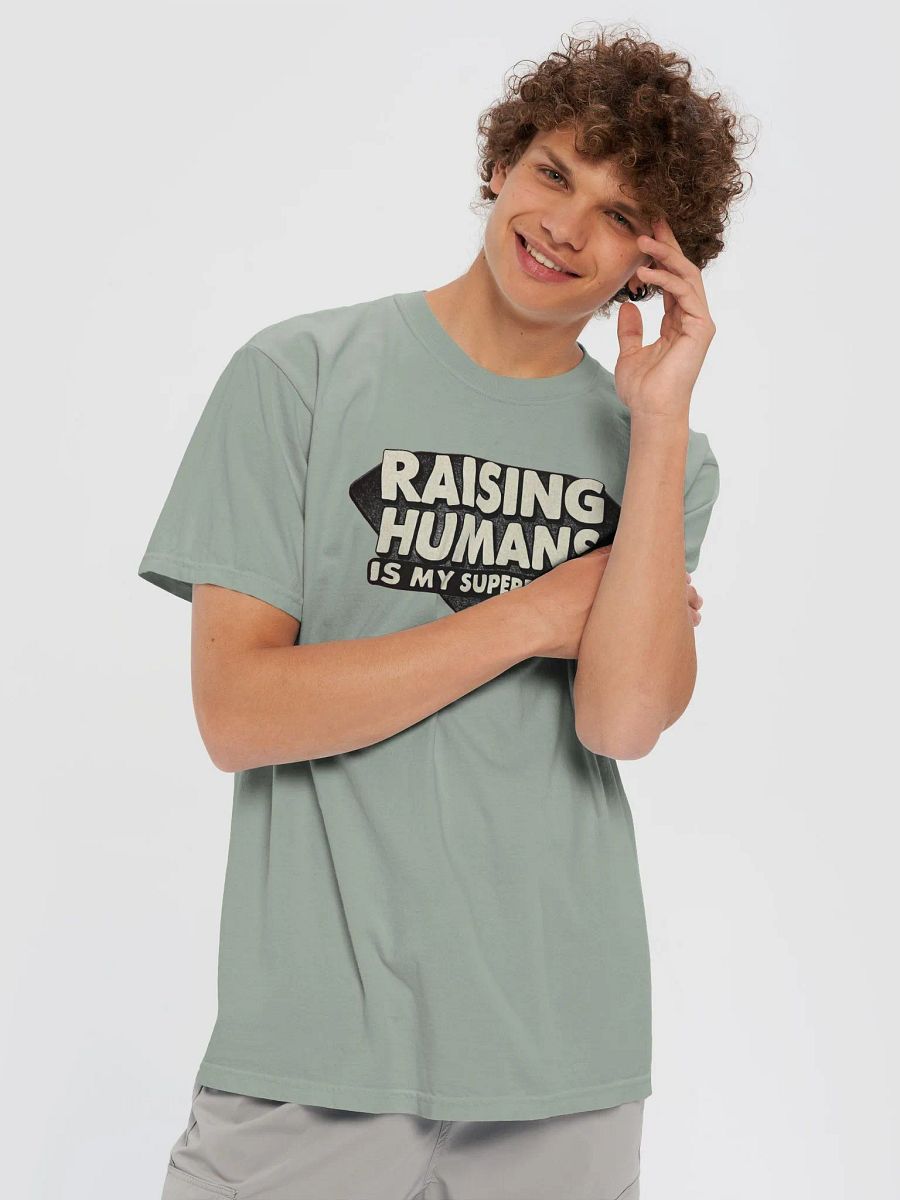Dad Power | "Raising Humans is My Superpower" | Premium Comfort Heavyweight T-Shirt product image (5)