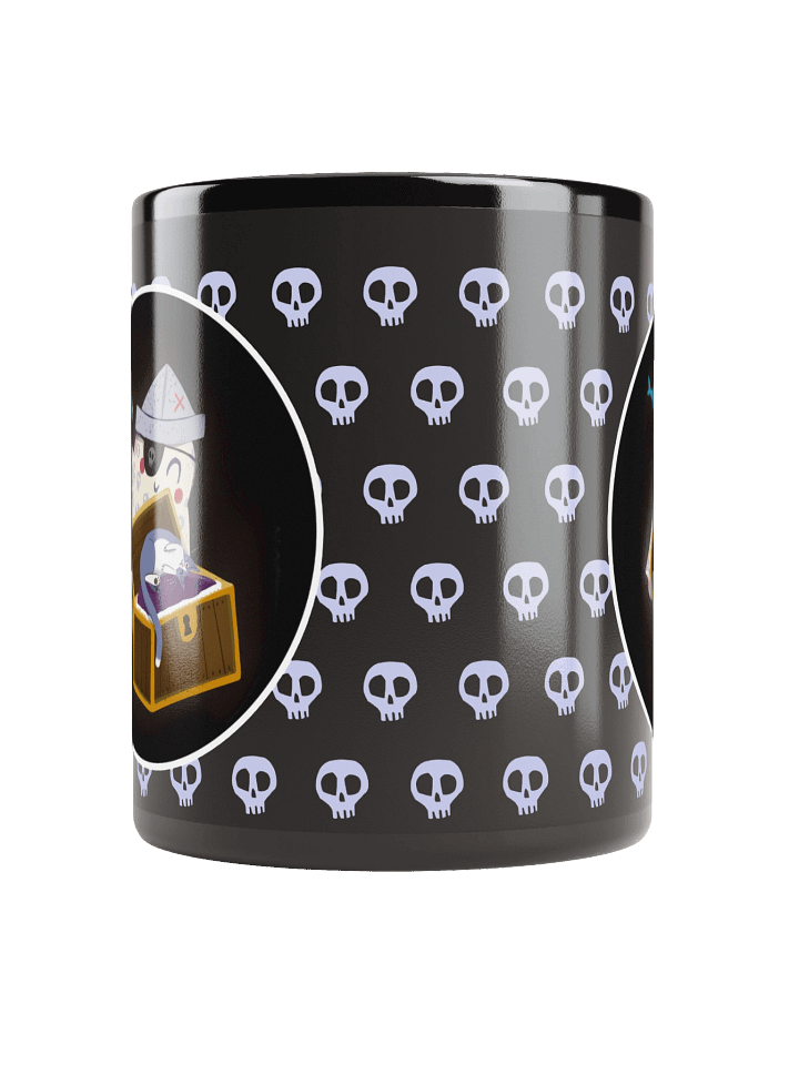 Little Ghost Pirate Captain & Cat - Black Ceramic Mug product image (2)