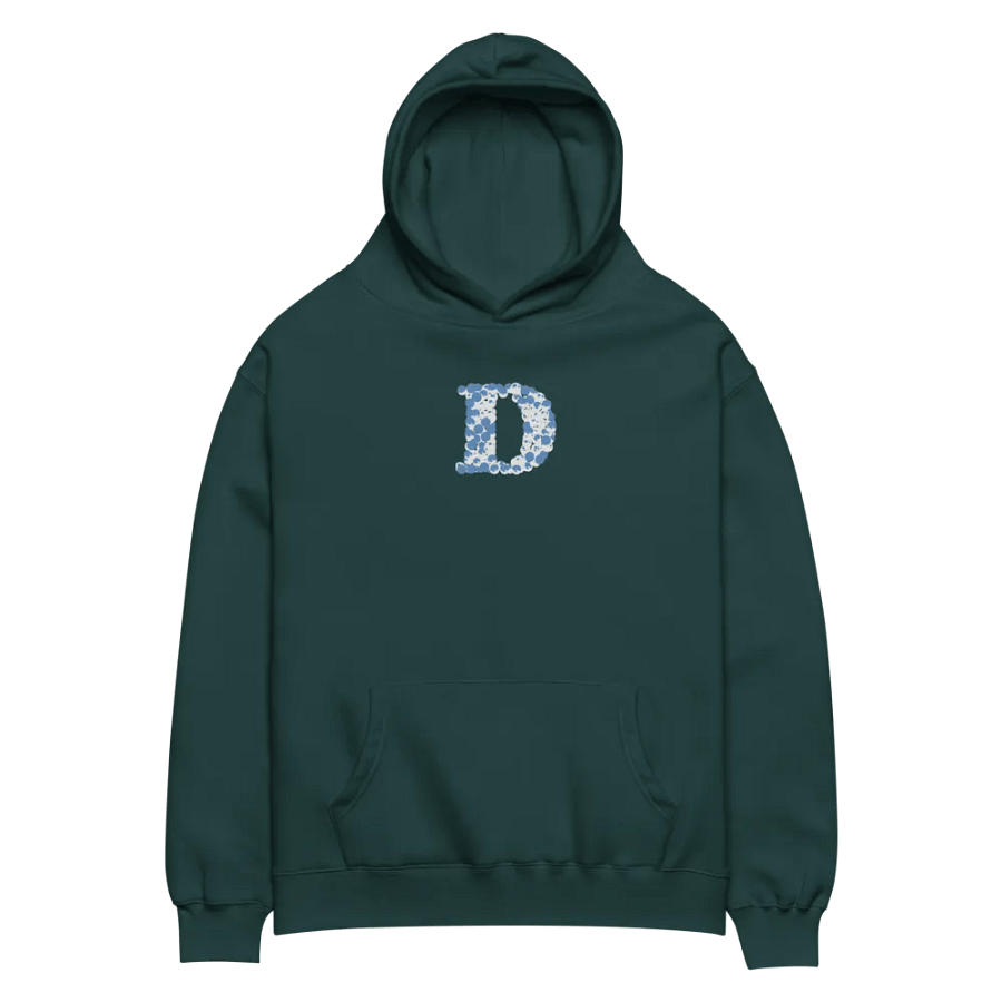 Initial Letter Of Name "D" is Embroidered Unisex Oversized Hoodie product image (2)