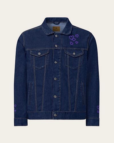 Purple Aesthetic Heart Logo Denim Jacket Available In Three Colors. Get Yours Today, Limited!. #denim #deminjacket #aesthetic...