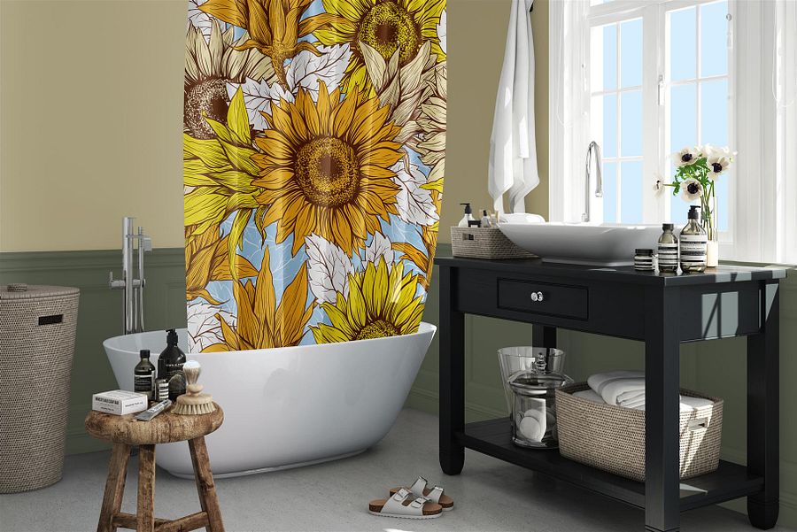 Sunflower Seamless Pattern Bundle, Sunflower Clipart, Autumn Digital Papers Line Art product image (5)