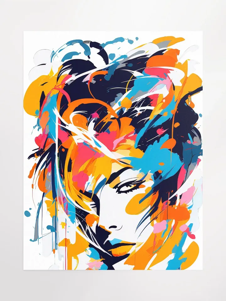 Abstract Woman v11 - Vintage Style Poster - Rocker Girl - Medium Size 18x24 Inches product image (1)