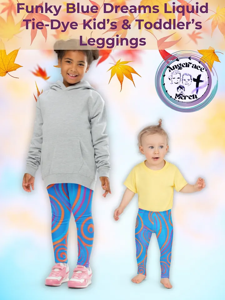 Funky Blue Dreams Liquid Tie-Dye Kid's and Toddler's Leggings product image (1)