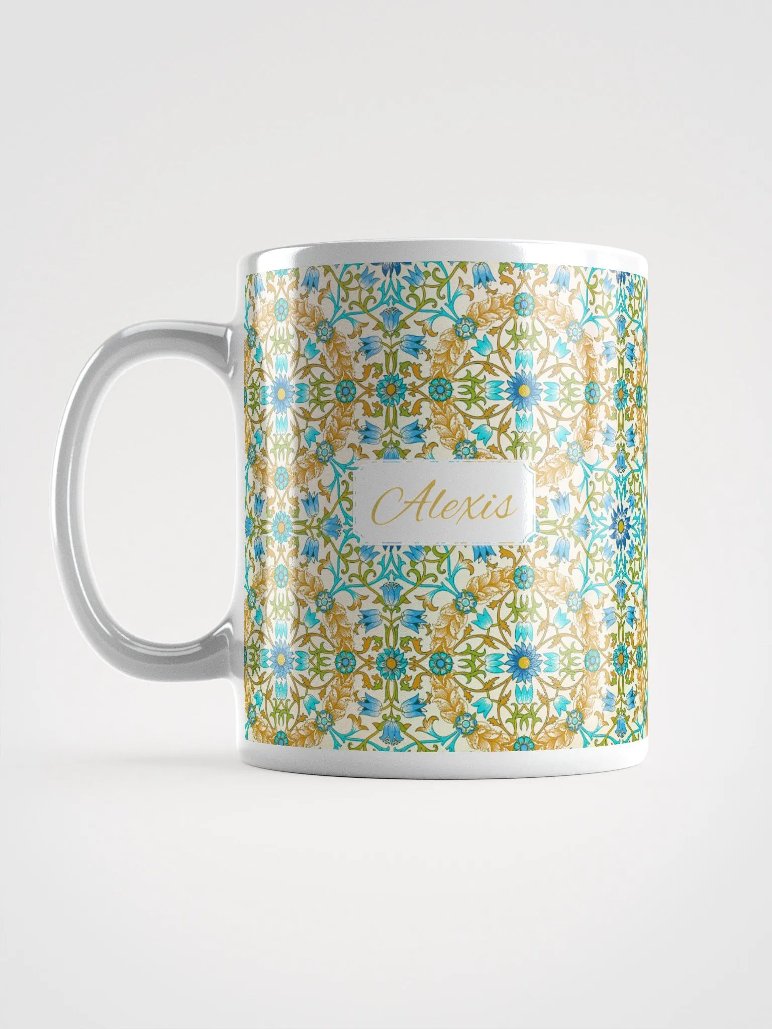 Personalized Vine Pattern White Glossy Mug product image (6)