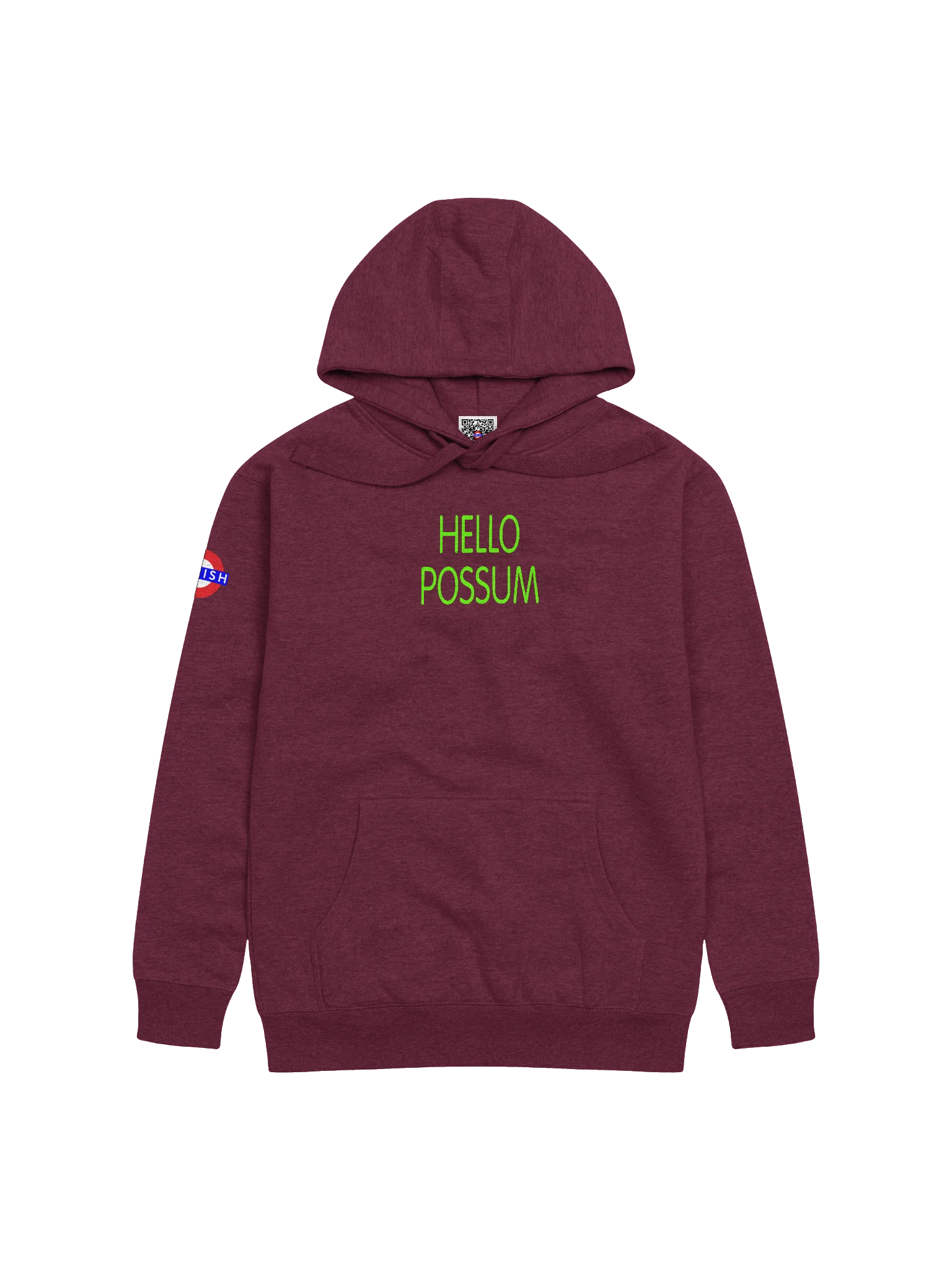 Hello Possum Graphic Hoodie - Lime Green product image (3)