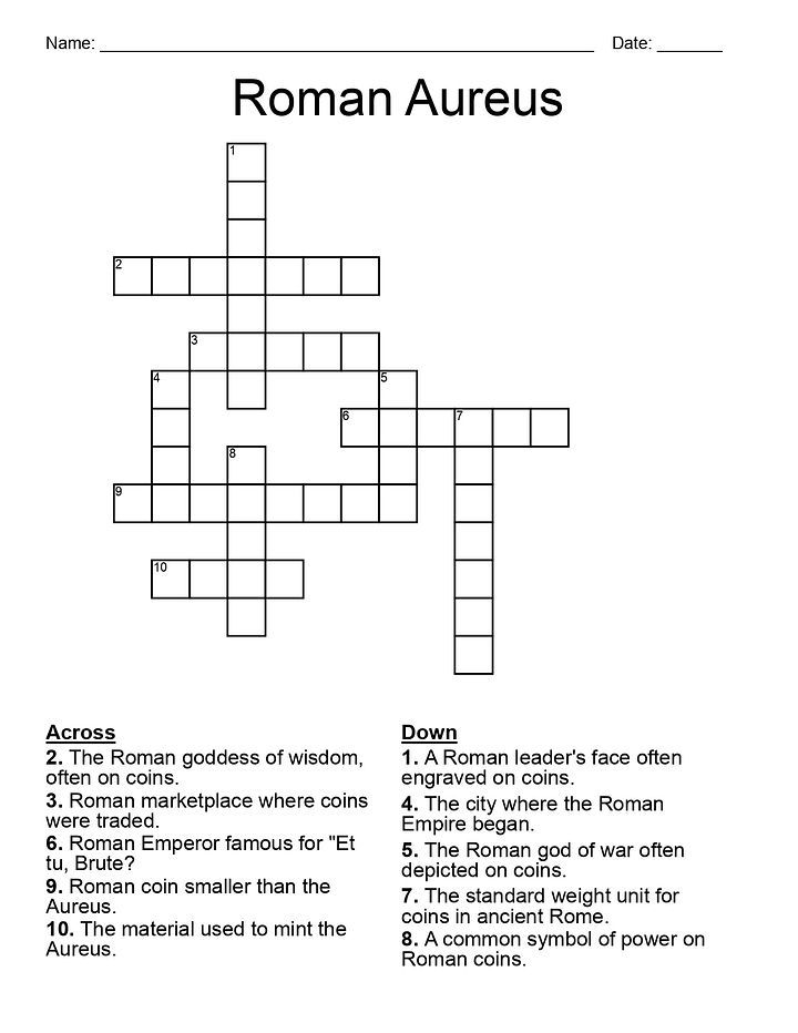 Old Gold Coin Crossword Puzzle - Roman Aureus product image (2)