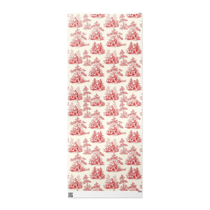 Santa Claus Red Toile Chinoiserie Wrapping Paper product image (2)