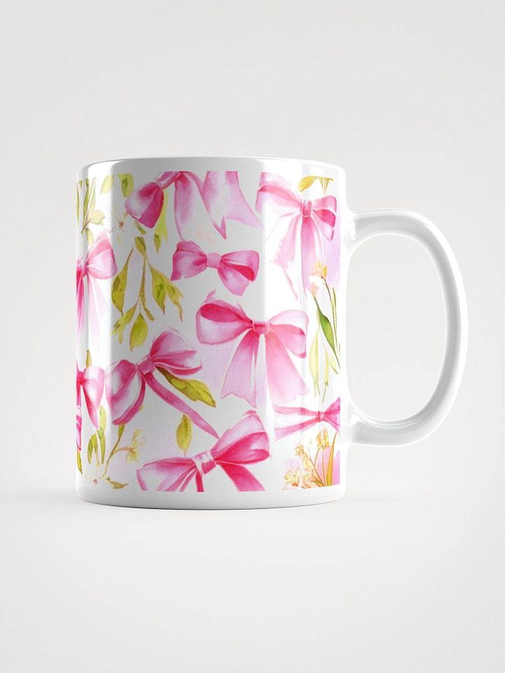 Festive Ribbon and Flower White Glossy Mug product image (1)