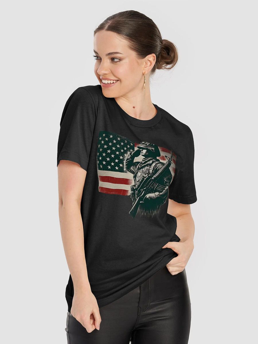 Saluting Soldier - Proud USA Patriotic Tribute Vintage Unisex Supersoft T-Shirt product image (8)