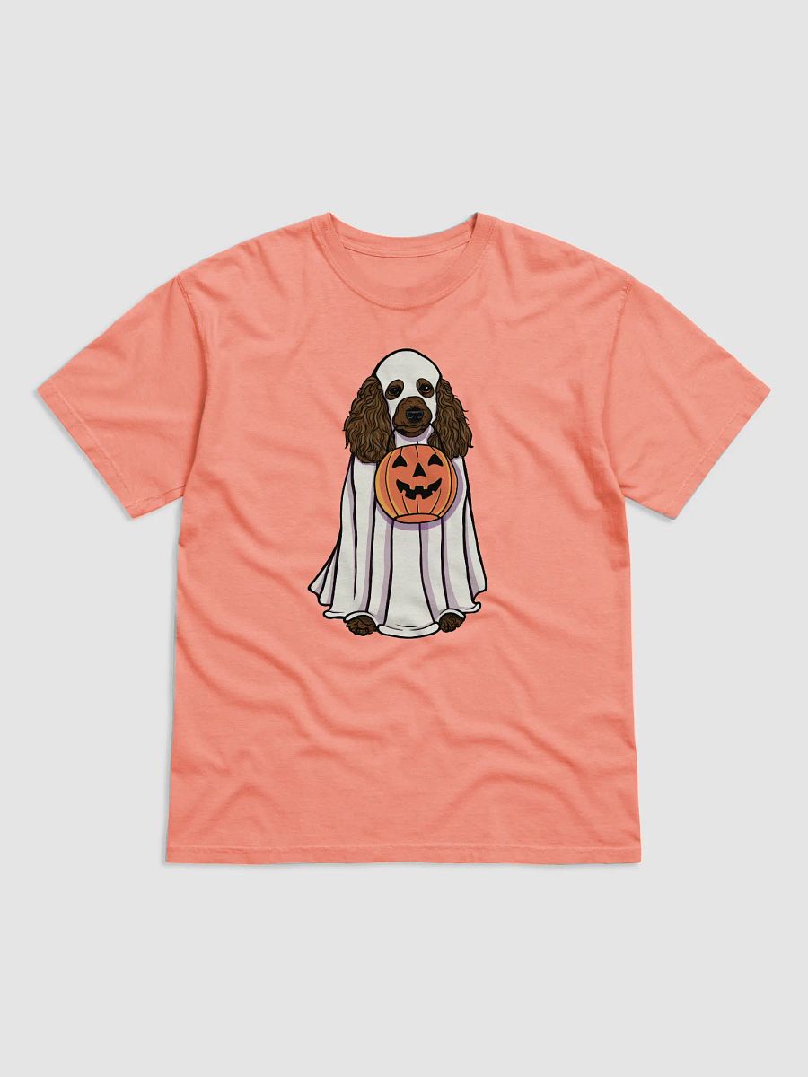 Funny Halloween Poodle(Black) T-Shirt | Funny Papillon Wearing a Ghost Costume and Holding a Pumpkin Basket product image (22)