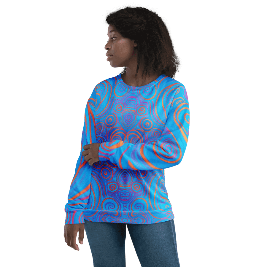 Funky Blue Dreams Liquid Tie-Dye Sweatshirt product image (7)