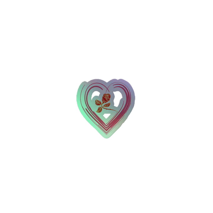 Golden Rose Heart Holographic Sticker product image (1)