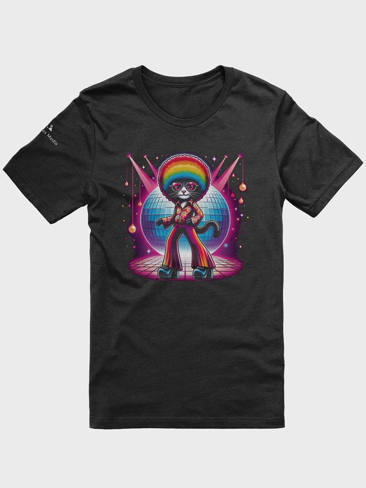 Rainbow Disco Caturday Tee - Dark Colors product image (4)