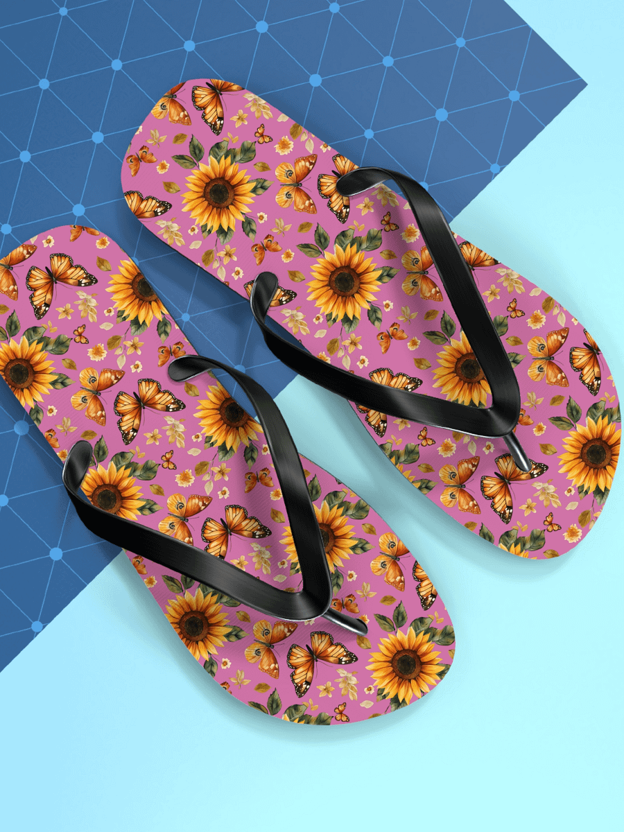 Butterfly/Sunflower Flip Flops product image (4)