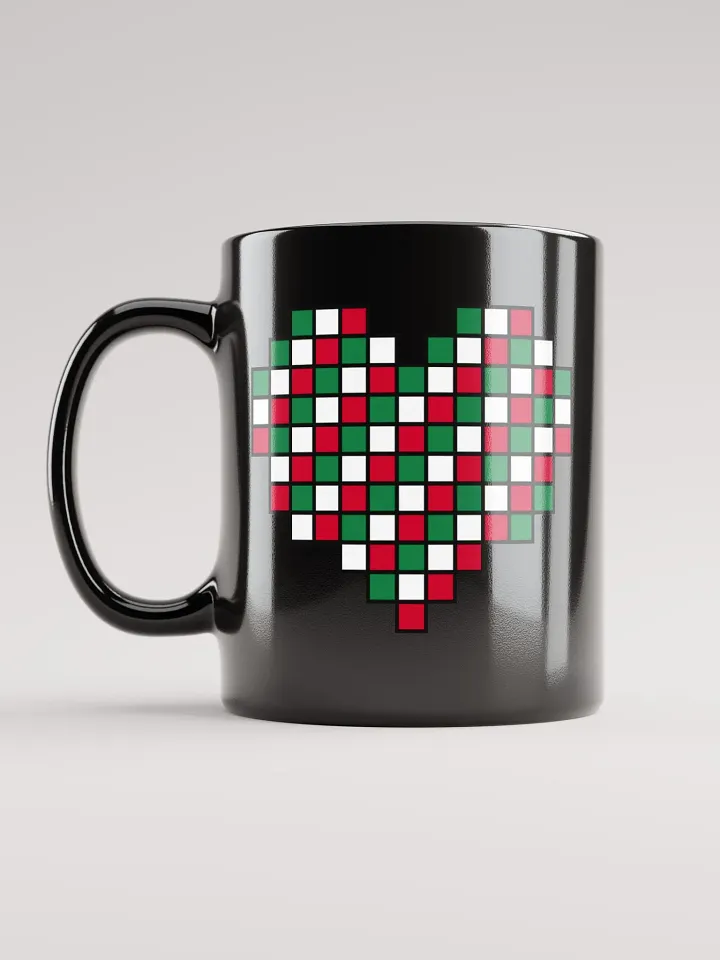 Candy Cane Heart Black Glossy Mug product image (1)