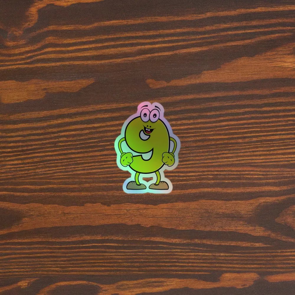 Number 9 Holographic Sticker product image (5)