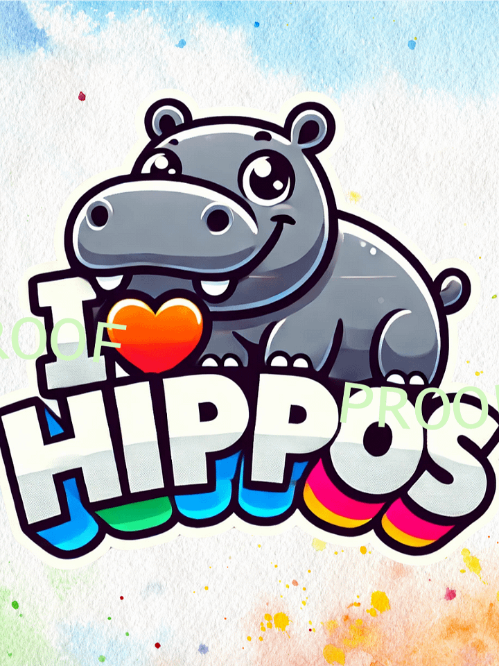 I 'Heart' Hippos – Instant Download Graphic Design product image (1)