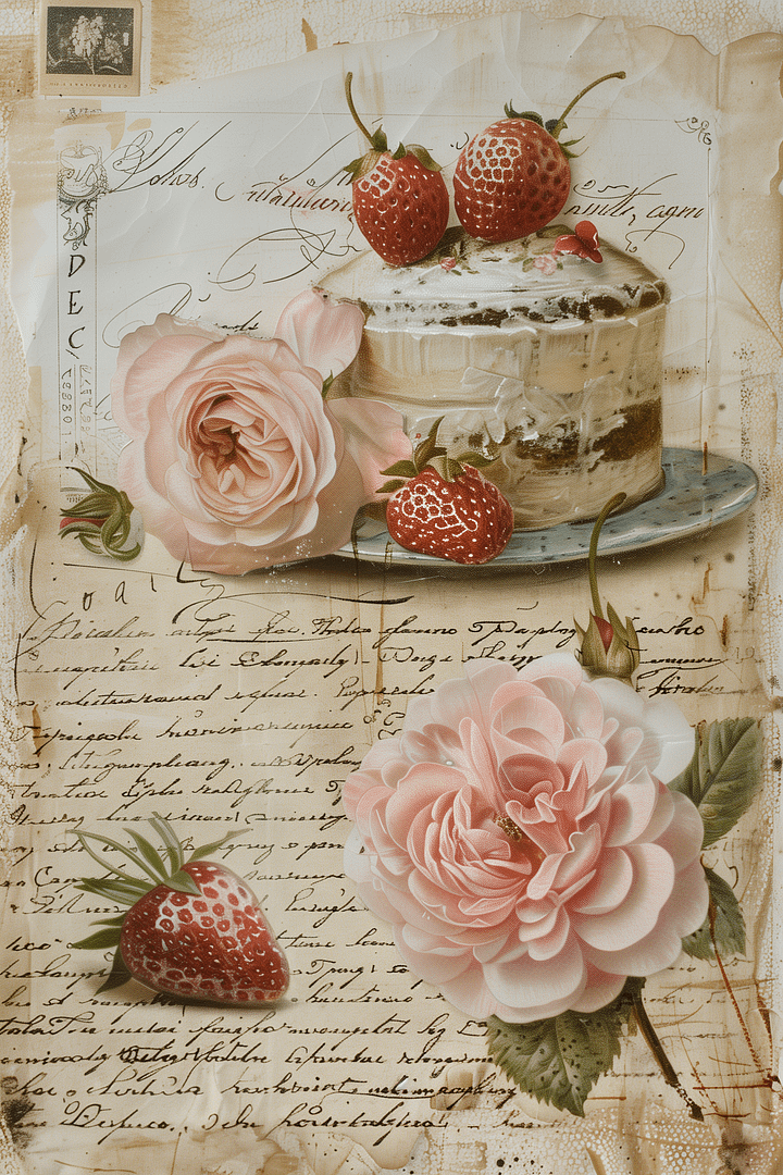 Vintage Strawberry Background product image (1)