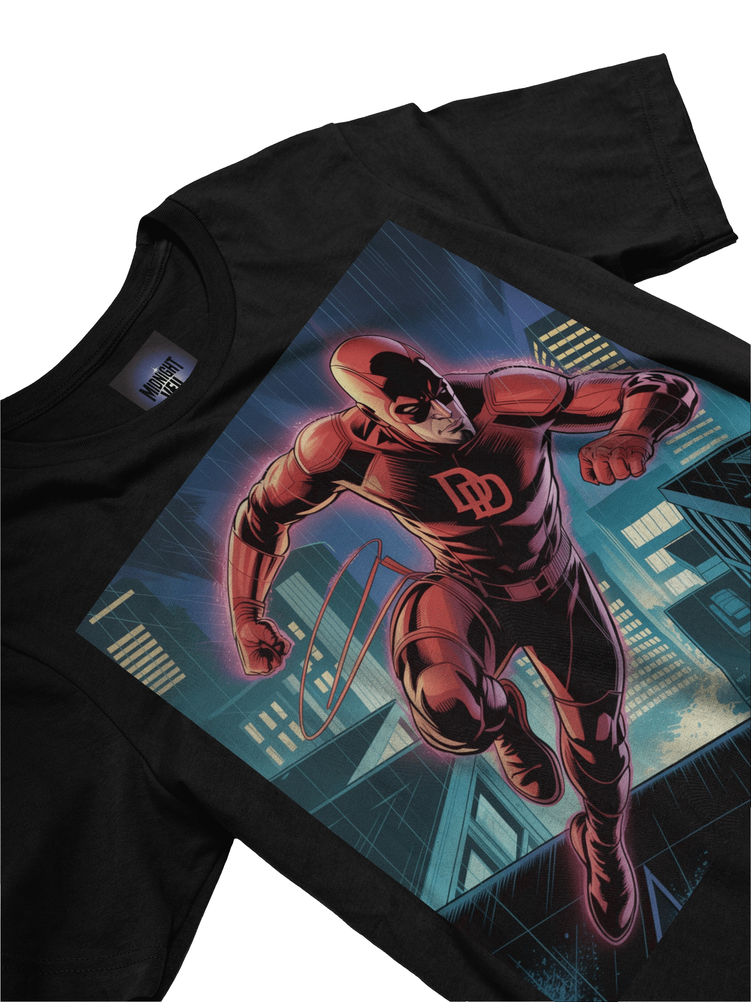 Neon Abyss: Daredevil Rooftop Eclipse T-Shirt product image (5)