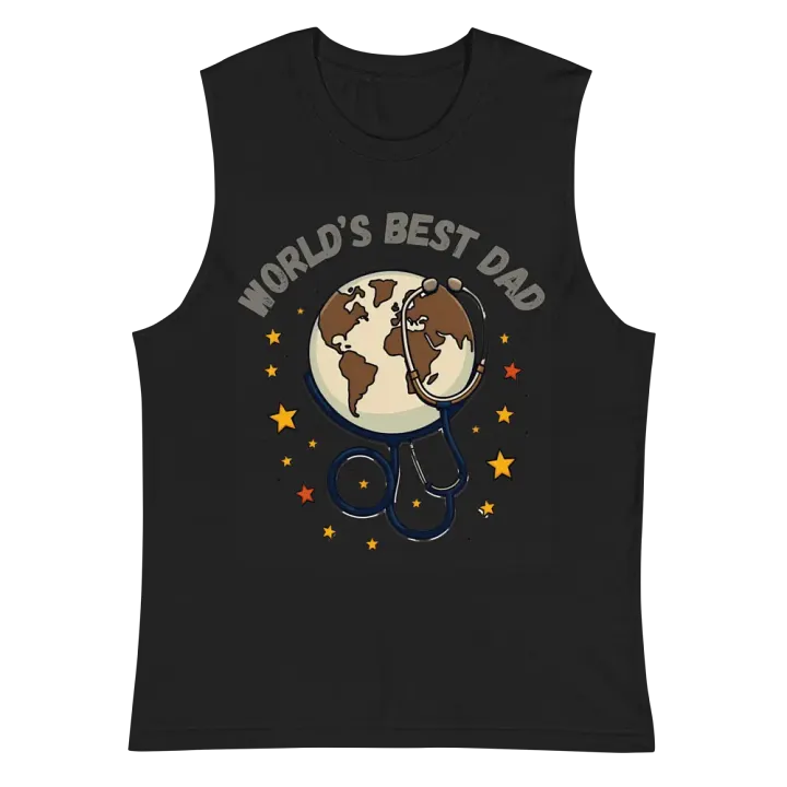 World's Best Dad Globe Stethoscope Muscle Tank product image (3)