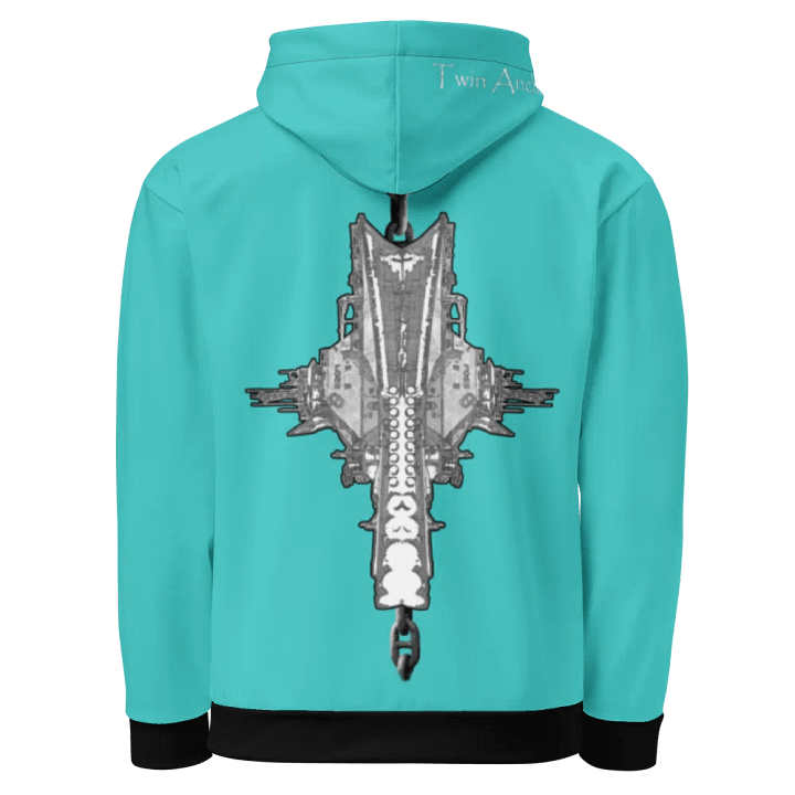 turquoise Foss double tug Sketch Hoodie product image (1)