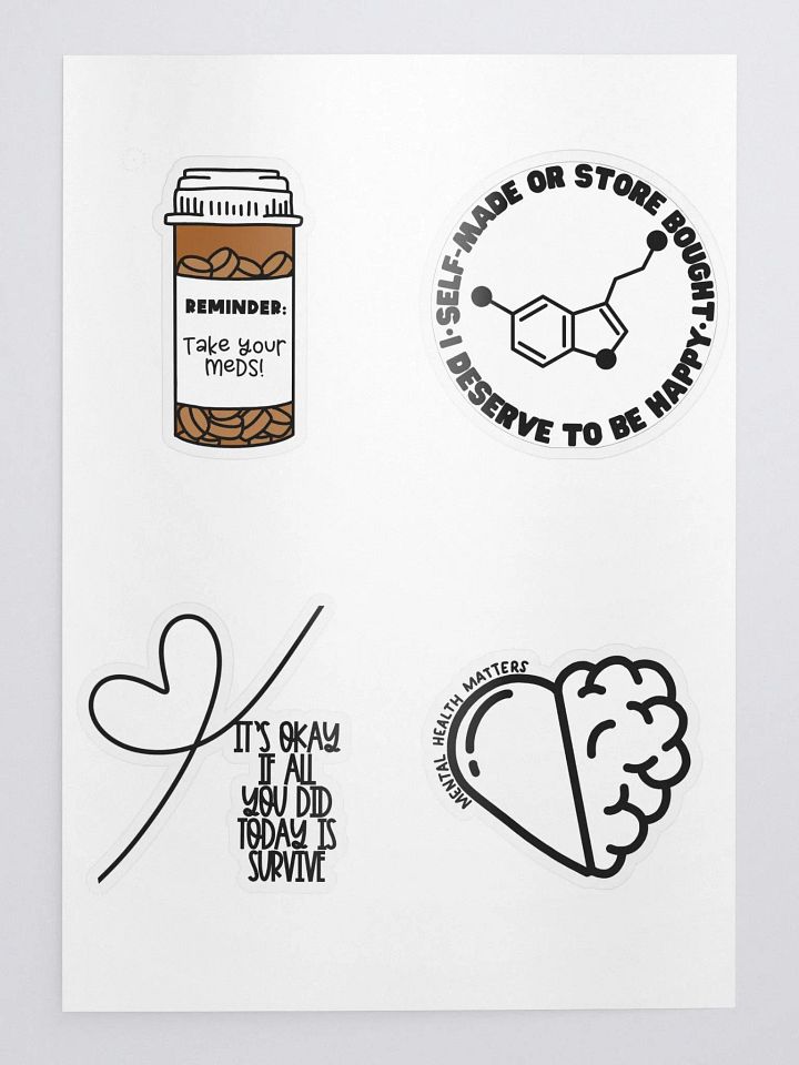 Mental Health Kiss Cut Sticker Sheet Pack product image (1)
