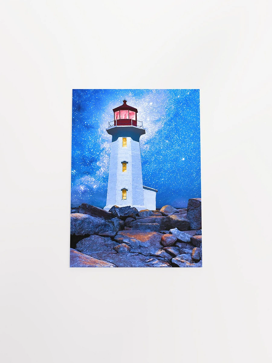 Peggy's Cove Lighthouse by Night - Nova Scotia Matte Poster product image (2)