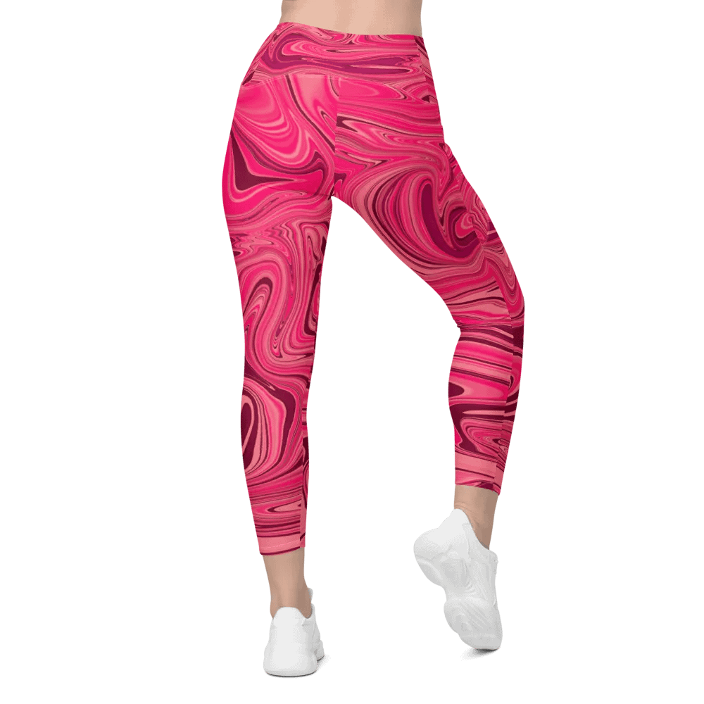 Leggings with Pockets - Shades of Magenta Pink Digital Fluid Art product image (8)