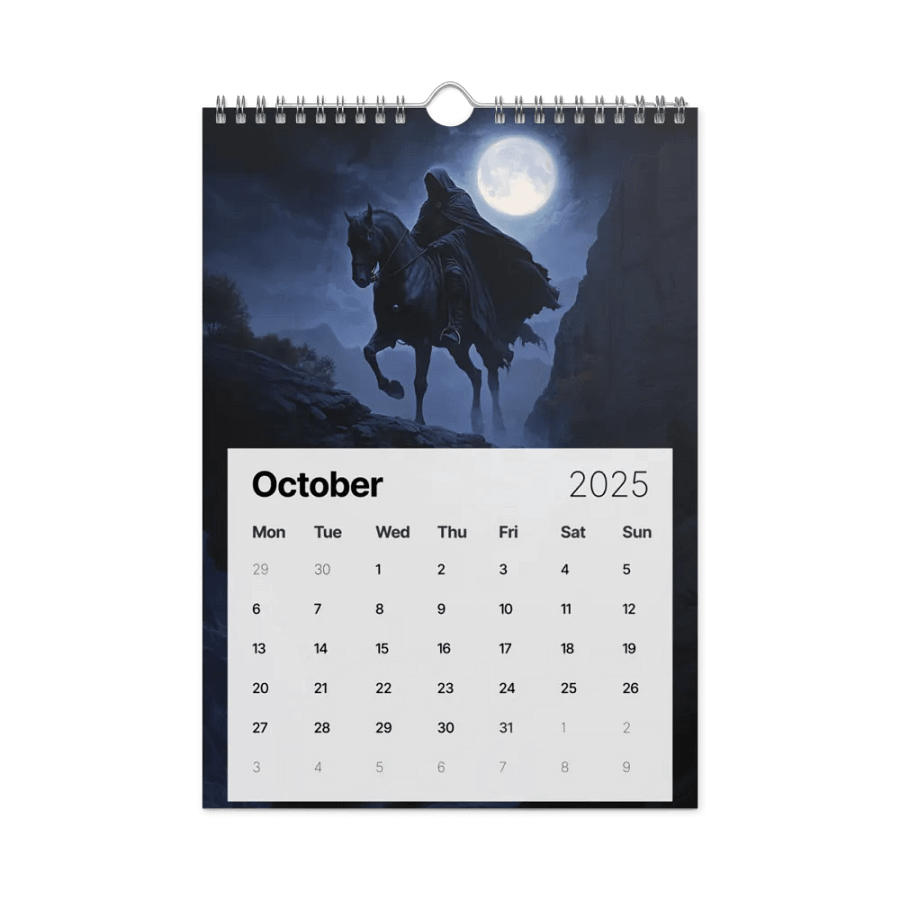 Dark Rider Wall Calendar (2025) by Allcolor product image (12)