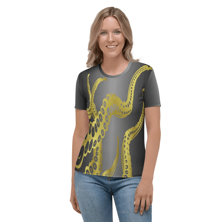 Octopus Tentacles Gold All Over Print T-shirt product image (2)