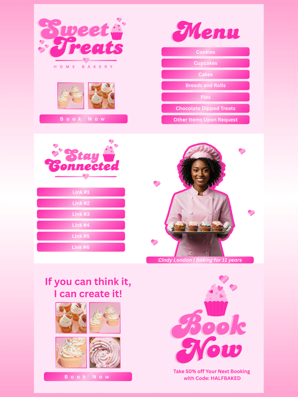 Website Theme - Sweet Treats Home Bakery Theme 2121825 - Easy Edit in Canva product image (2)