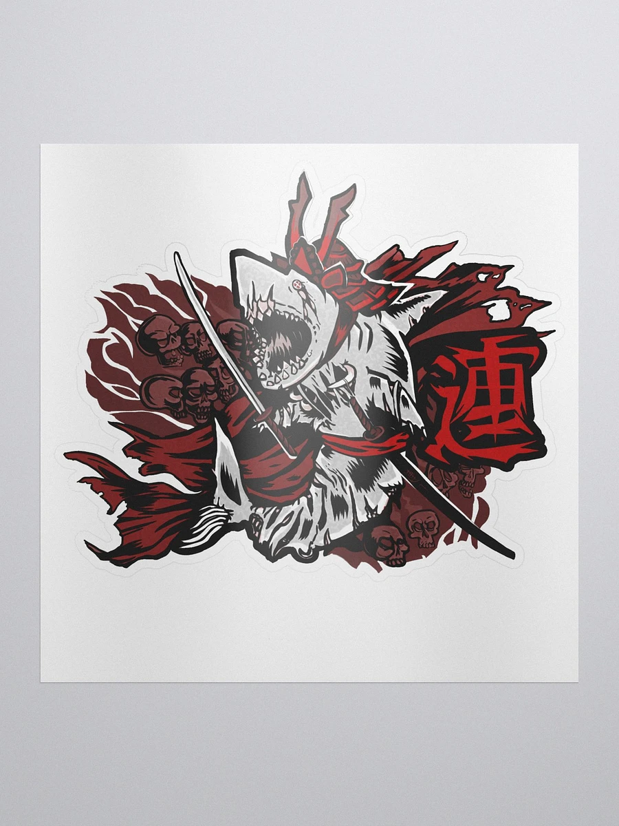 Samurai Shark Kiss Cut Sticker product image (1)