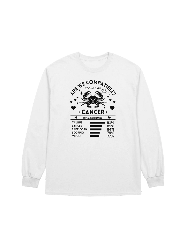 Cancer Zodiac Sign Romantic Compatibility - Gildan Ultra Cotton Unisex Long Sleeve T-Shirt - Light Colors product image (2)