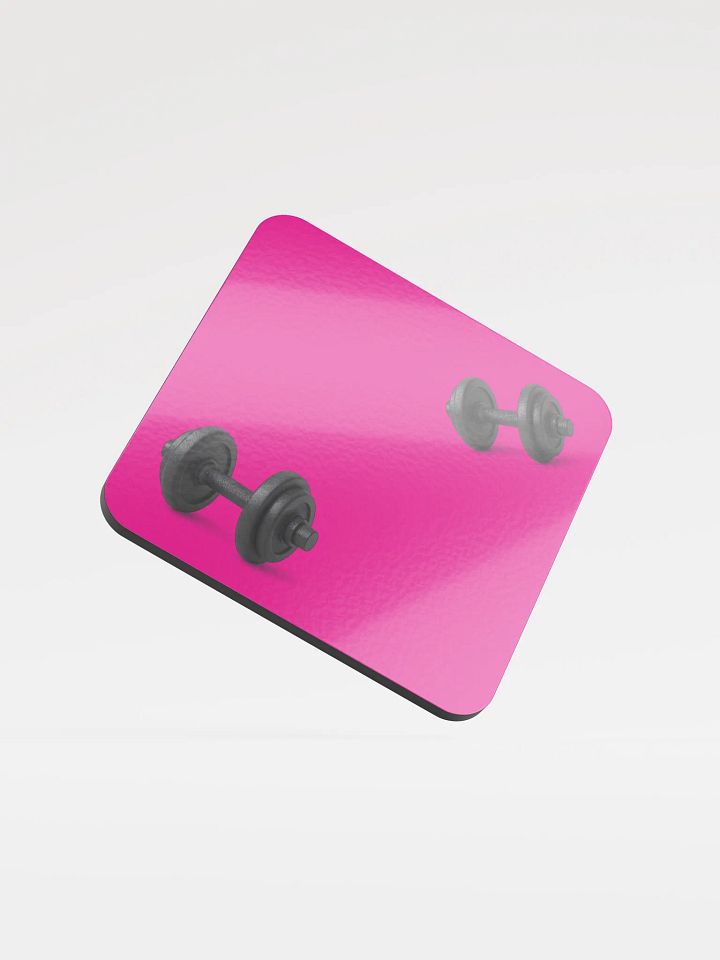 Magenta Black Double Dumbbell Cork Coaster product image (1)